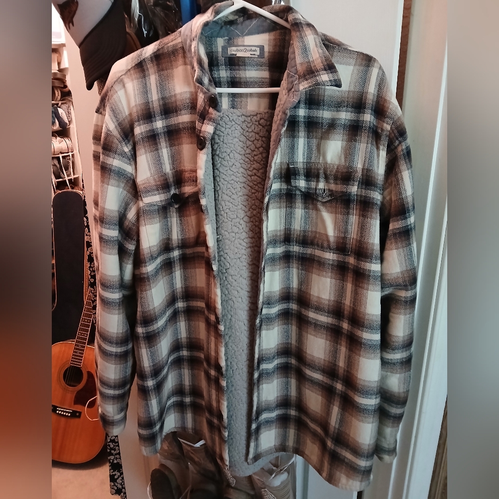 Plaid Sherpa-Lined Jacket